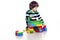 Little boy playing lego