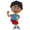 Little boy pointing his finger cartoon