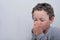 Little boy praying stock photo