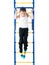 Little boy pulls up on the sports Horizontal bars