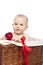 Little boy with red rose