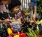 Little Boy Selling Vegetable at Market Concept