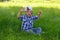 Little boy shows a growling tiger