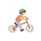 Little boy on Sport Baby Balance Bike, First baby Bike Bicycle vector cartoon illustration, Safe Riding Toy for 1-3 Year
