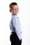 Little boy in suit. Children portrait. Back to school. Stylish m