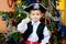 Little boy in the suit of pirate