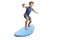 Little boy surfing on a surfboard