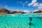 Little boy swimming in ocean