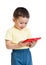 Little boy with tablet, early learning
