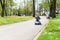 Little Boy Teaching to Drive A Toy Car