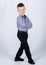 Little boy wear formal clothes. Cute boy serious event outfit. Impeccable style. Happy childhood. Kids fashion. Small