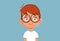 Little Boy Wearing Glasses Vector Cartoon Illustration