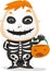 Little boy wearing a skeleton costume