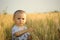 Little boy in wheatfield
