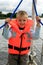 Little boy on yacht