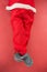 Little boys legs in santa costume