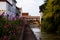 Little bridge in the town of Aire sur l`Adour. New Aquitaine. France