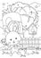 Little Bunny in the carrot house coloring page for kids