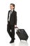 Little businessman with suitcase.
