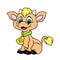 Little calf sitting smile character illustration cartoon
