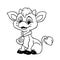 Little calf sitting smile character illustration cartoon coloring cartoon