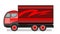 Little car truck. Set. Vector. Cartoon. A small truck for transporting goods. Cargo services. Auto freight.Delivery consignment.