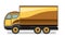 Little car truck. Vector. Cartoon. Flat. A small truck for transporting goods. Cargo services. Auto freight.Delivery consignment.