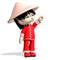 Little cartoon china boy is so cute and funny. 3D