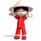 Little cartoon china boy is so cute and funny. 3D