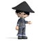 Little cartoon china boy is so cute and funny. 3D