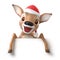 little cartoon deer with a santa hat