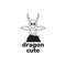 Little cartoon dragon cute with rocks logo design vector graphic symbol icon illustration creative idea