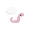 Little cartoon pink worm shows emotion of disgust. Isolated element for design