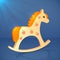 Little cartoon vector wooden horse toy