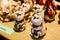 Little ceramic whistles of cats in Riga, Latvia 2019