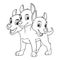 Little Cerberus Cartoon Illustration BW