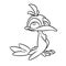 Little character animal bird looking sitting illustration cartoon contour coloring
