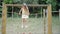 Little charming happy baby girl in the playground