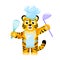 Little chef Tiger with whisk and ladle isolated. Cute character cartoon striped tiger cook cap