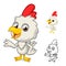 Little Chicken with Present Hand Cartoon Character