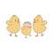 Little chicks with broken eggs easter characters