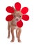 Little chihuahua dressed like a flower