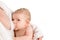 Little child baby breastfeeding isolated