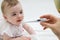 Little child medicine thermometer fever healthcare