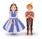 Little Cinderella princess and prince with glass slipper