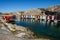 Little colorful boat houses at SmÃ¶gen at westcoast sweden