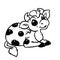 Little cow character lies rest illustration cartoon coloring