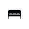 Little cozy lounge sofa - black silhouette icon of small modern couch