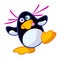 Little crazy funny penguin