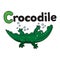 Little crocodile or alligator, for ABC. Alphabet C